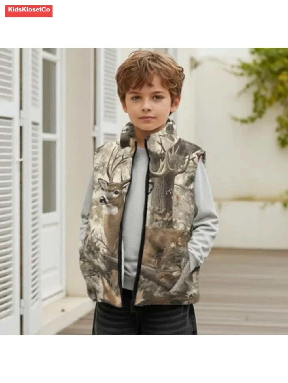 Kids Fleece Vest Sleeveless Zip Jacket with Pockets Size 2-12